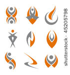 set of different abstract...
