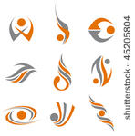 set of different abstract...