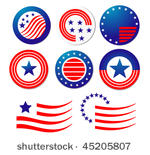 american patriotic symbols set...