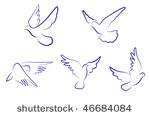 set of white doves as a concept ...