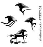set of black horses symbols for ...