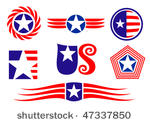 american patriotic symbols set...