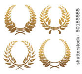 set of gold and black laurel...