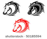 set of horses tattoos isolated...