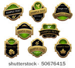 set of vintage golden labels...