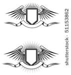 heraldic blazons with wings and ...