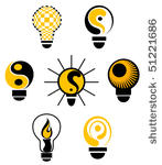 set of light bulb symbols for...