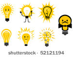 set of light bulb symbols for...