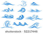 set of wave symbols for design...