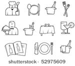 set of restaurant symbols  ...