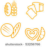 set of bread and bakery symbols ...