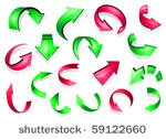 set of glossy arrow icons for...