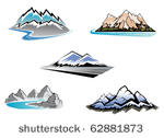 set of mountain symbols for...