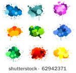 black ink blots isolated on...