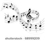 notes with music elements as a...