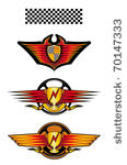 isolated racing symbols and...