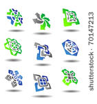set of color abstract symbols...