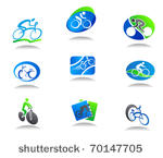set of bicycle sport icons for...