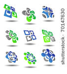 set of color abstract symbols   ...