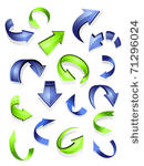set of glossy arrows icons  ...