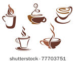 coffee and tea symbols and...