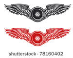 wheel with wings for tattoo or...