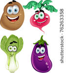 funny cartoon cute vegetables   ...