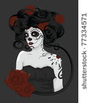 woman as sugar skull calavera...