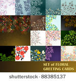 eps8  set of floral greeting...