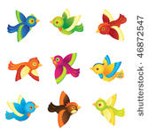 colorful vector spring birds