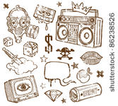 set of grunge design elements