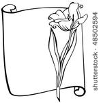 paper scroll with tulip. copy...