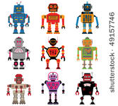 nine different vector retro...