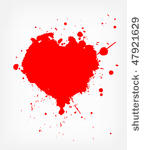 grunge abstract heart with blood