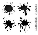 set of grungy splashes on white
