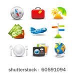 travel icon set. easy to edit