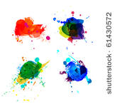colorful splashes on white...