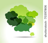 green cloud speech bubbles
