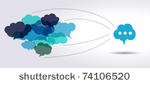 connected blue cloud speech...