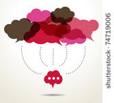 assembled cloud speech bubbles