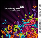 3d colorful music background...