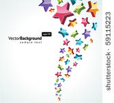 fly colorful stars vector...