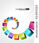 fly colorful 3d cubes vector...