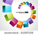 fly colorful 3d cubes vector...