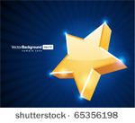 gold 3d star vector background