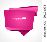 abstract origami speech bubble...