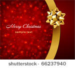 card with gold bow vector...