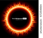 abstract burning fire circle...