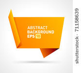 abstract origami speech bubble...