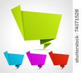 abstract origami speech bubble...